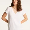 Montagut T-Shirts Et Débardeurs-T-shirt col V en coton - Dasha 82-Ecru