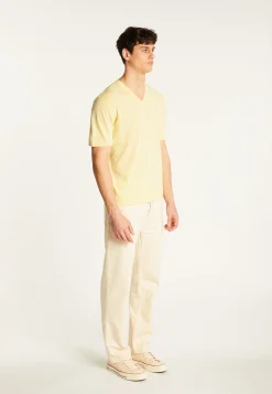 Montagut Polos Et T-Shirts-T-shirt col V en coton - Malo 08-Jaune