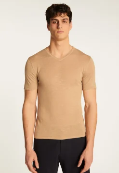 Montagut Polos Et T-Shirts-T-shirt col V en coton - Reuben 13-Beige moyen