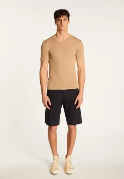 Montagut Polos Et T-Shirts-T-shirt col V en coton - Reuben 13-Beige moyen