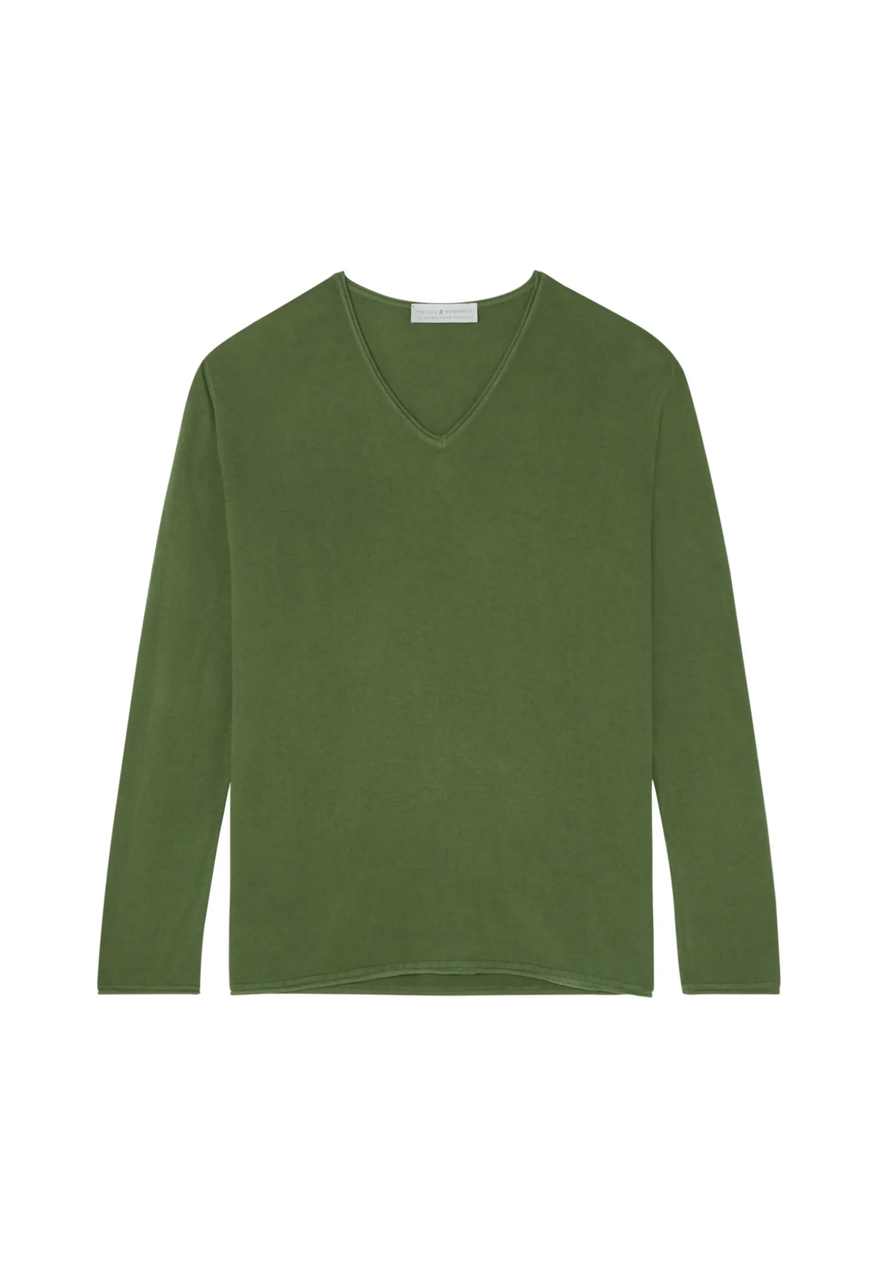 Montagut Les Incontournables-T-shirt col V en fibre de bambou cachemire - Aeline 83-Kaki