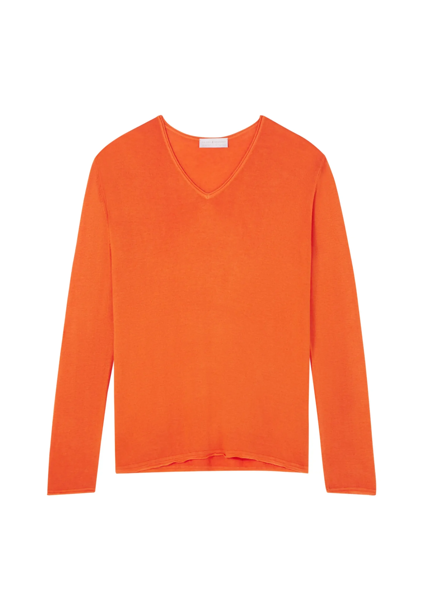 Montagut Les Incontournables-T-shirt col V en fibre de bambou cachemire - Aeline 15-Orange