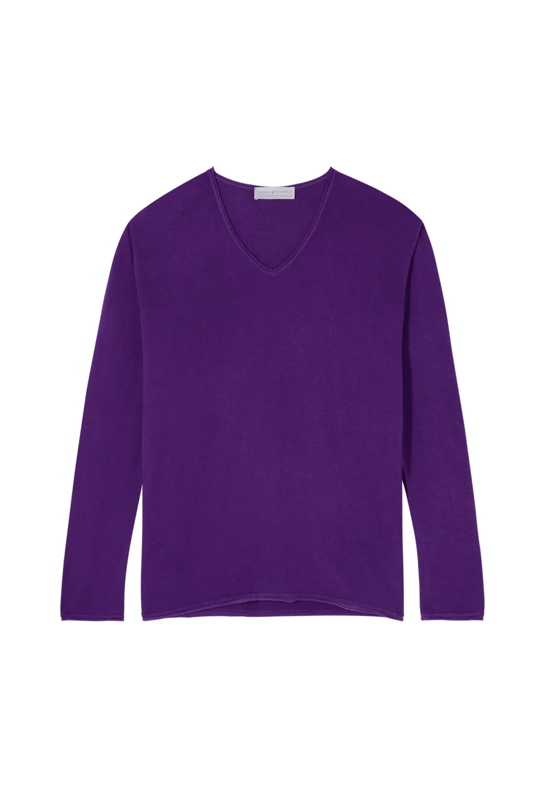 Montagut Les Incontournables-T-shirt col V en fibre de bambou cachemire - Aeline 17-Violet