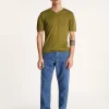 Montagut Polos Et T-Shirts-T-shirt col V en lin flammé - Reuben 83-Kaki