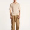 Montagut Polos Et T-Shirts-T-shirt col V en lin flammé - Reuben 12-Beige clair