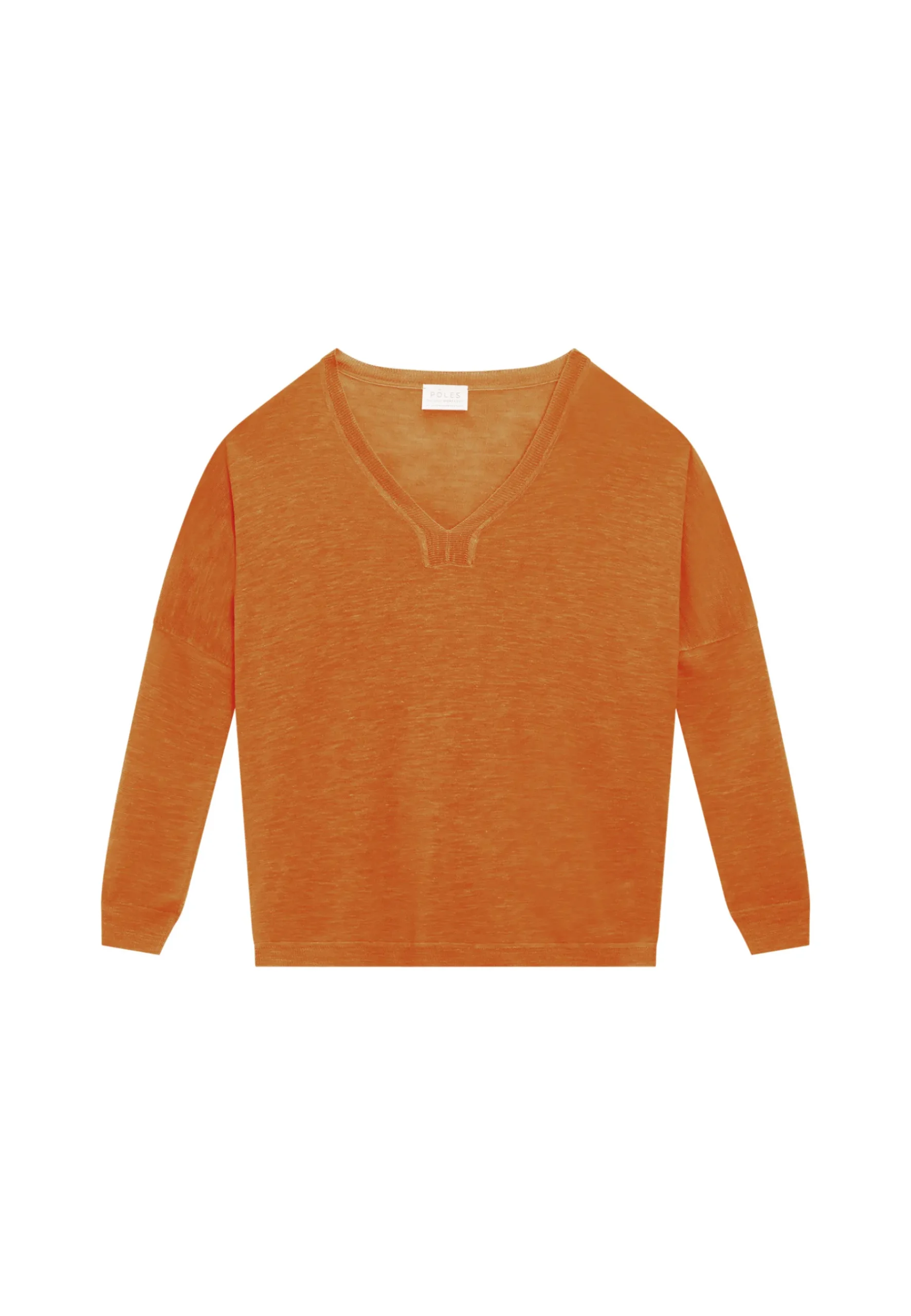 Montagut T-Shirts Et Débardeurs | Pulls-T-shirt col v en lin flammé - Beja 07-Marron