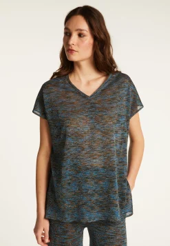 Montagut T-Shirts Et Débardeurs-T-shirt col V irisé - Dolores 06-Bleu moyen
