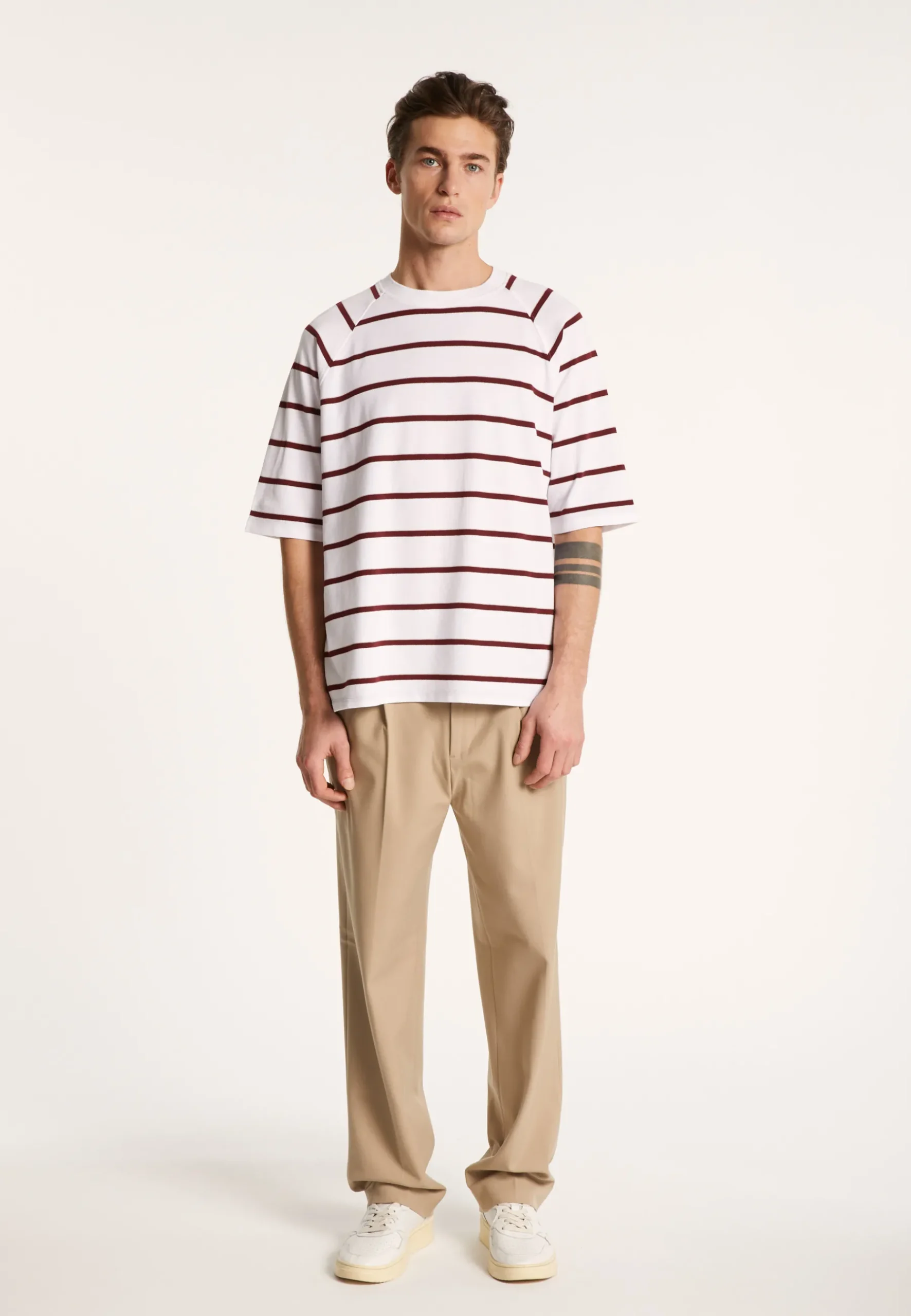 Montagut Polos Et T-Shirts-T-shirt en coton à rayures - Patrick 02-Blanc