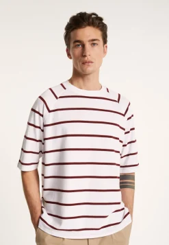 Montagut Polos Et T-Shirts-T-shirt en coton à rayures - Patrick 02-Blanc