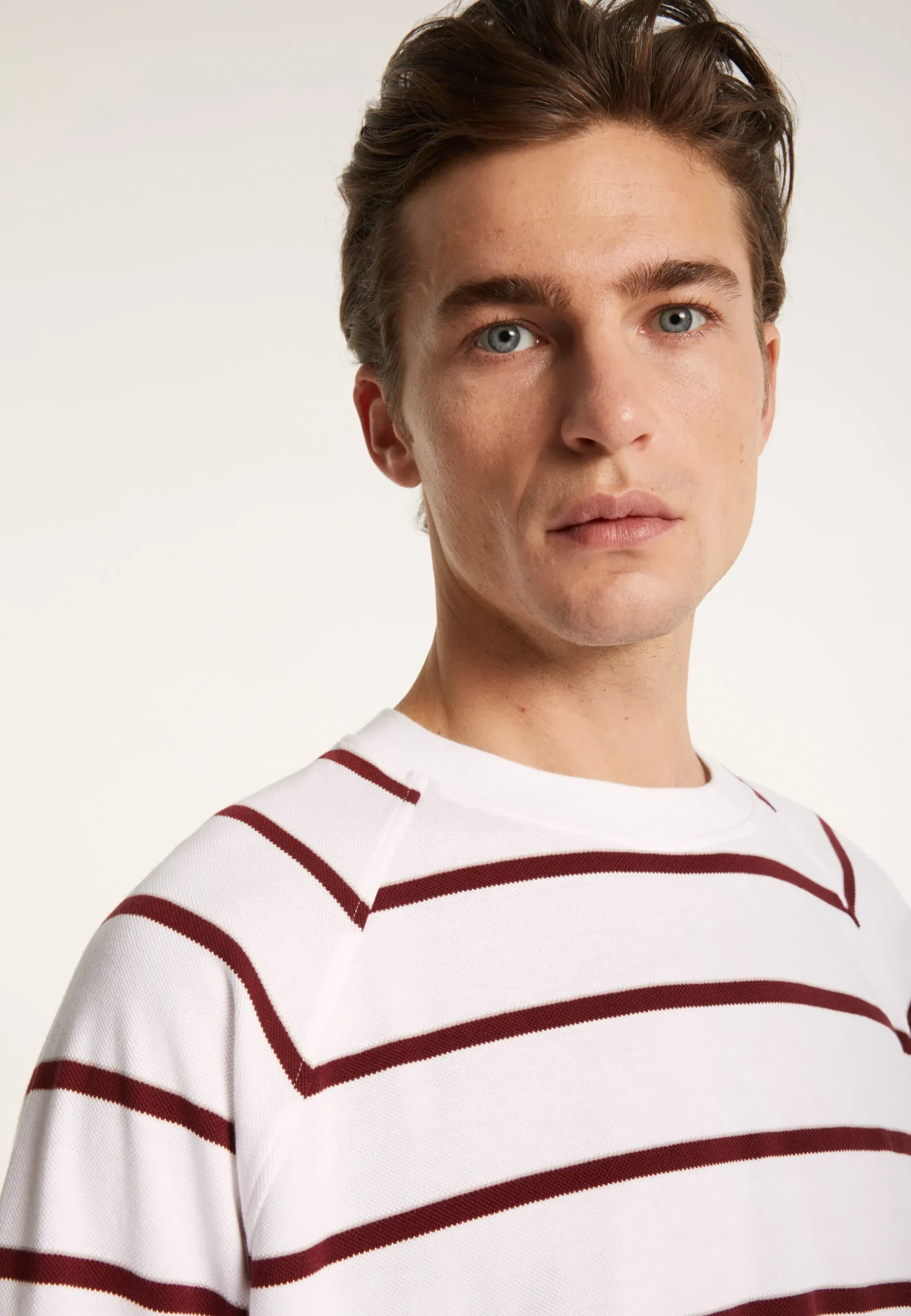 Montagut Polos Et T-Shirts-T-shirt en coton à rayures - Patrick 02-Blanc