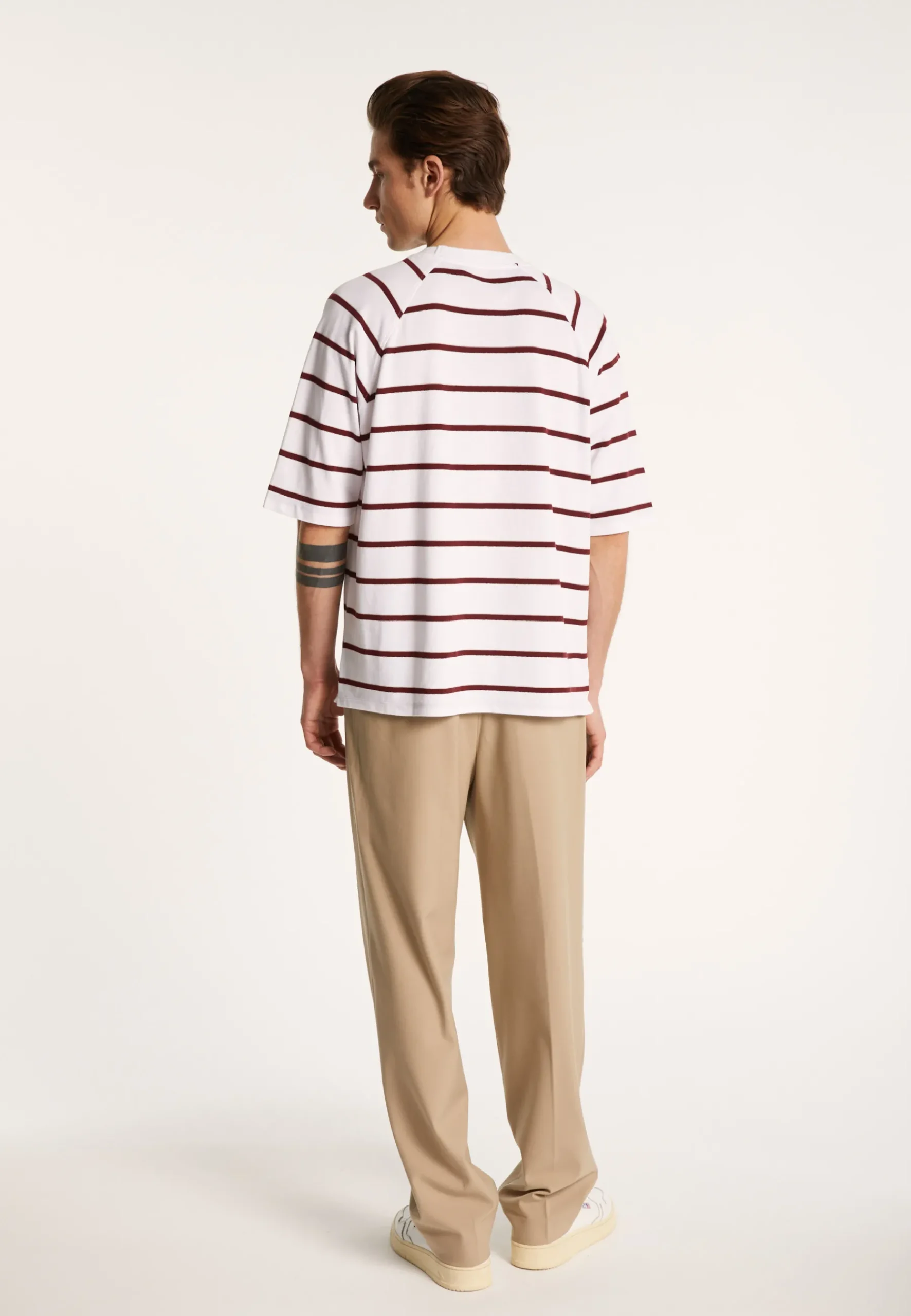Montagut Polos Et T-Shirts-T-shirt en coton à rayures - Patrick 02-Blanc