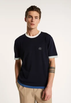 Montagut Polos Et T-Shirts-T-shirt en coton bio - Ivan 05-Bleu marine