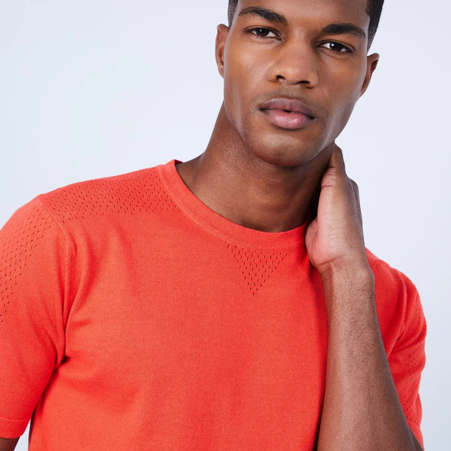 Montagut Polos Et T-Shirts-T-shirt en coton et soie - Lars 15-Orange