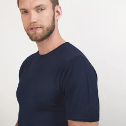 Montagut Polos Et T-Shirts-T-shirt en fibre de Bambou Cachemire - Babel 05-Bleu marine