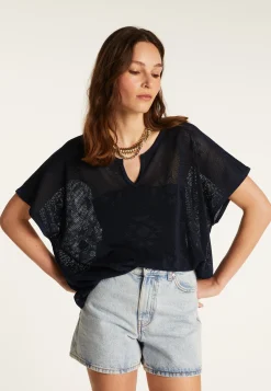 Montagut T-Shirts Et Débardeurs-T-shirt en fil lumière - Didi 05-Bleu marine
