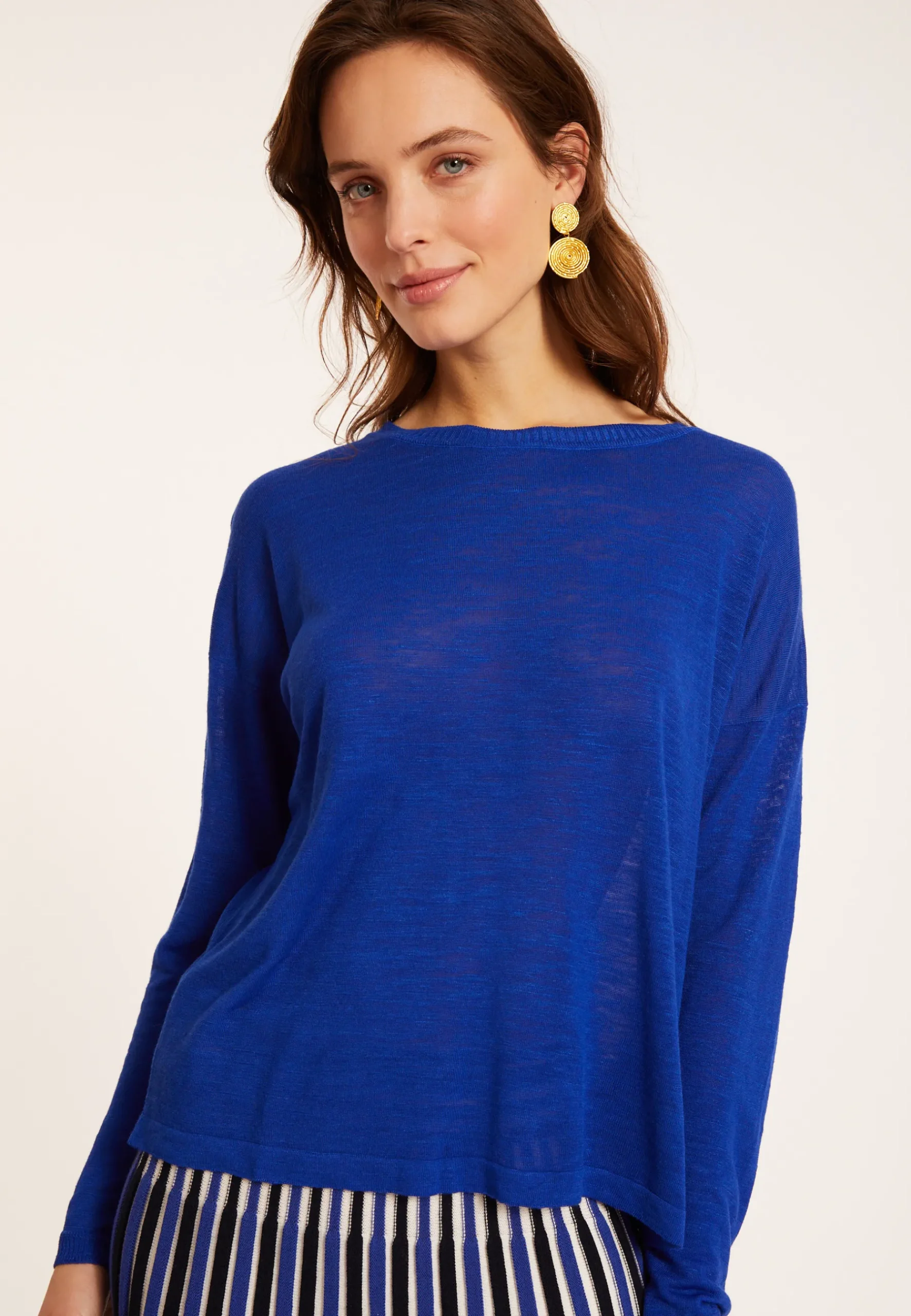 Montagut T-Shirts Et Débardeurs-T-shirt en lin flammé - Polly 48-Bleu roi