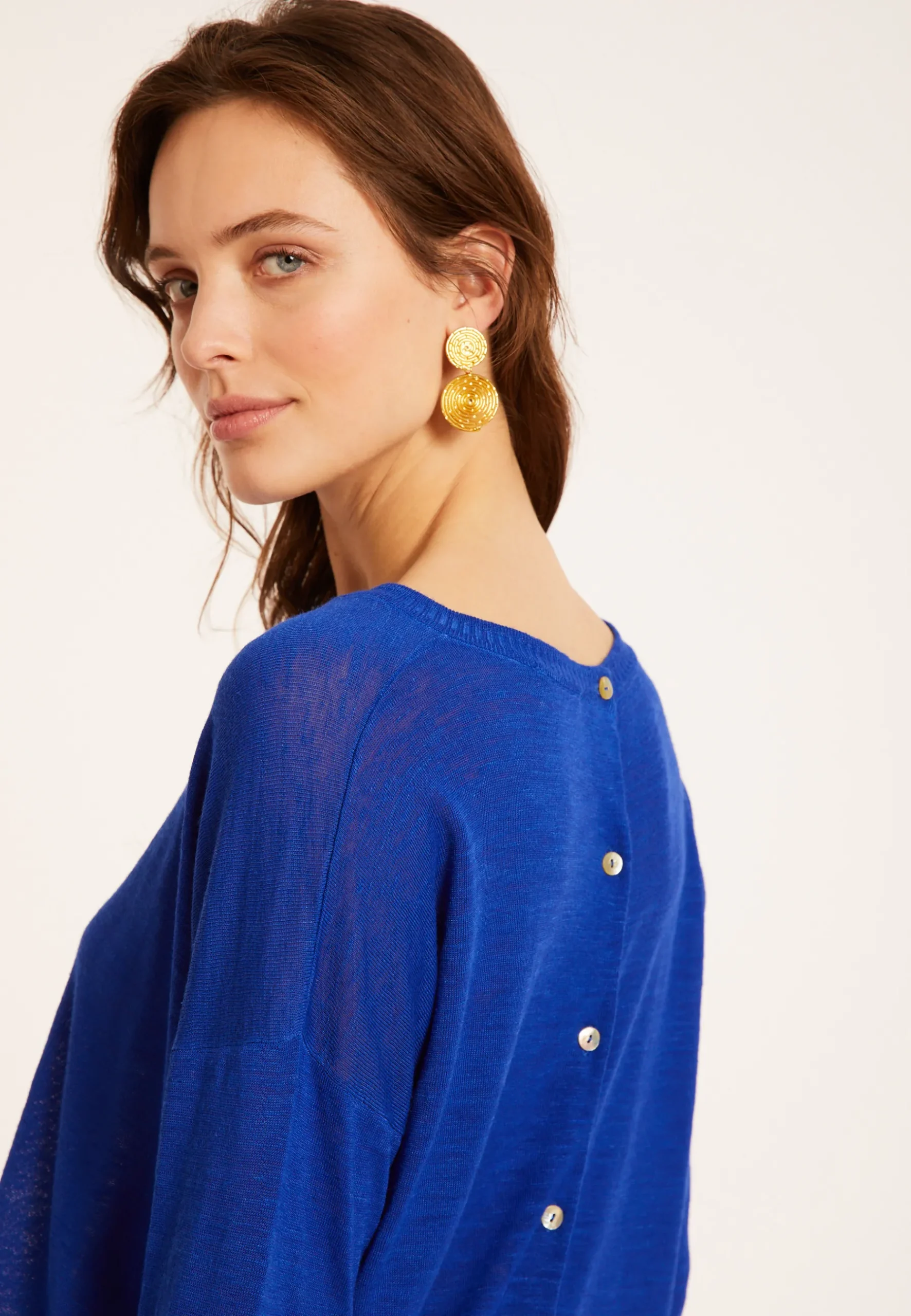 Montagut T-Shirts Et Débardeurs-T-shirt en lin flammé - Polly 48-Bleu roi