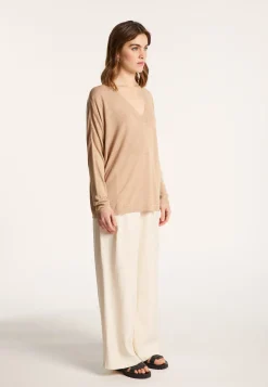 Montagut T-Shirts Et Débardeurs-T-shirt en lin flammé - Beja 13-Beige moyen
