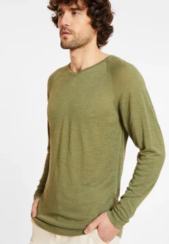 Montagut Polos Et T-Shirts-T-shirt en lin flammé - Damon 83-Kaki