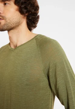 Montagut Polos Et T-Shirts-T-shirt en lin flammé - Damon 83-Kaki