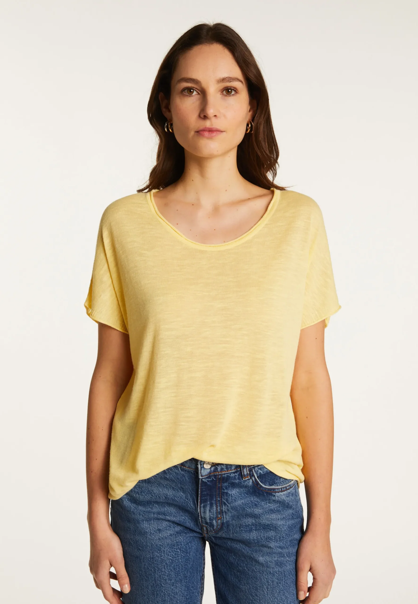 Montagut T-Shirts Et Débardeurs-T-shirt en lin flammé - Lola 08-Jaune