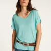 Montagut T-Shirts Et Débardeurs-T-shirt en lin flammé - Lola 23-Vert clair