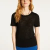 Montagut T-Shirts Et Débardeurs-T-shirt en lin flammé - Lucie 01-Noir