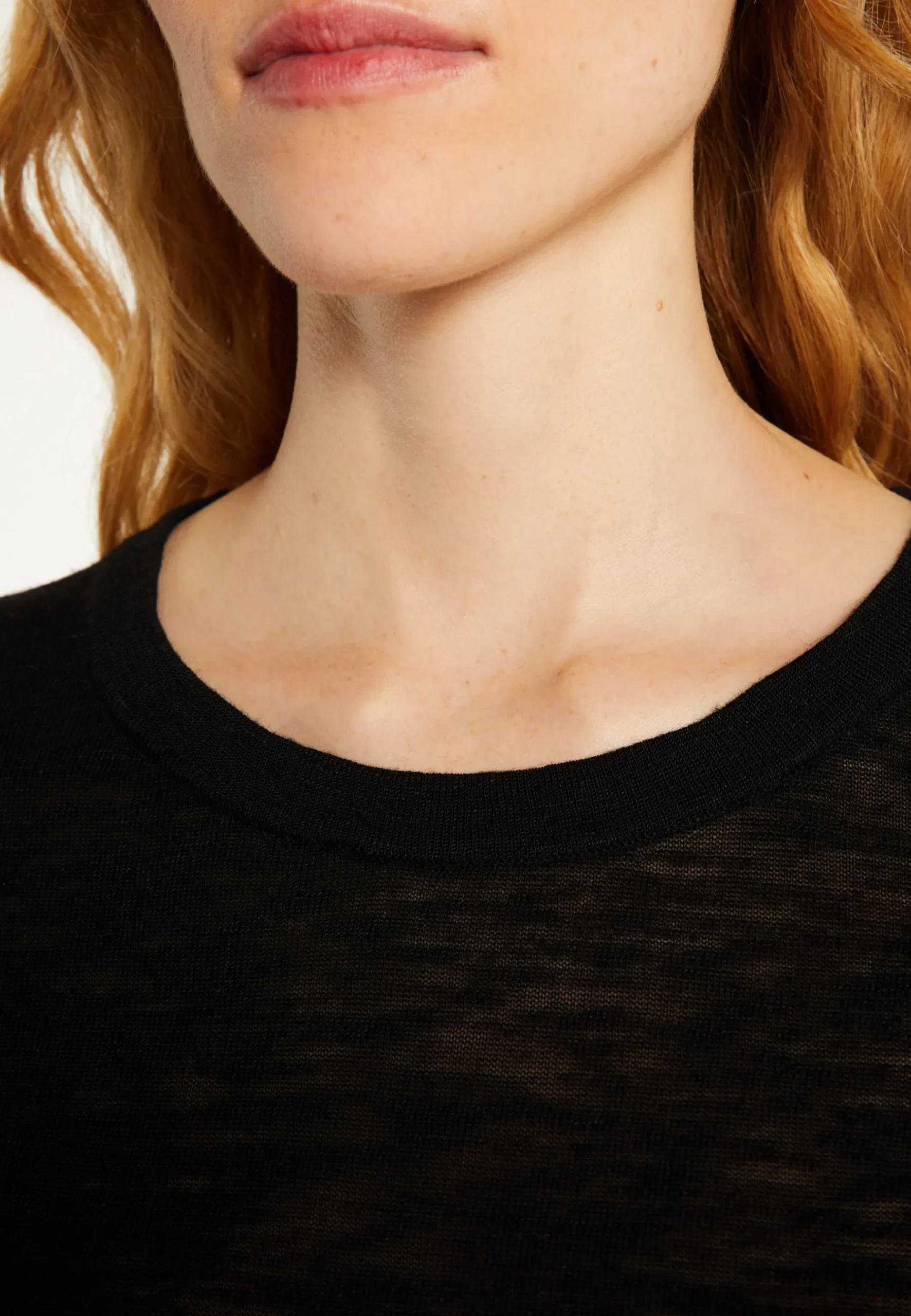 Montagut T-Shirts Et Débardeurs-T-shirt en lin flammé - Lucie 01-Noir