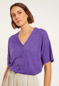 Montagut T-Shirts Et Débardeurs-T-shirt en lin flammé - Maddie 17-Violet