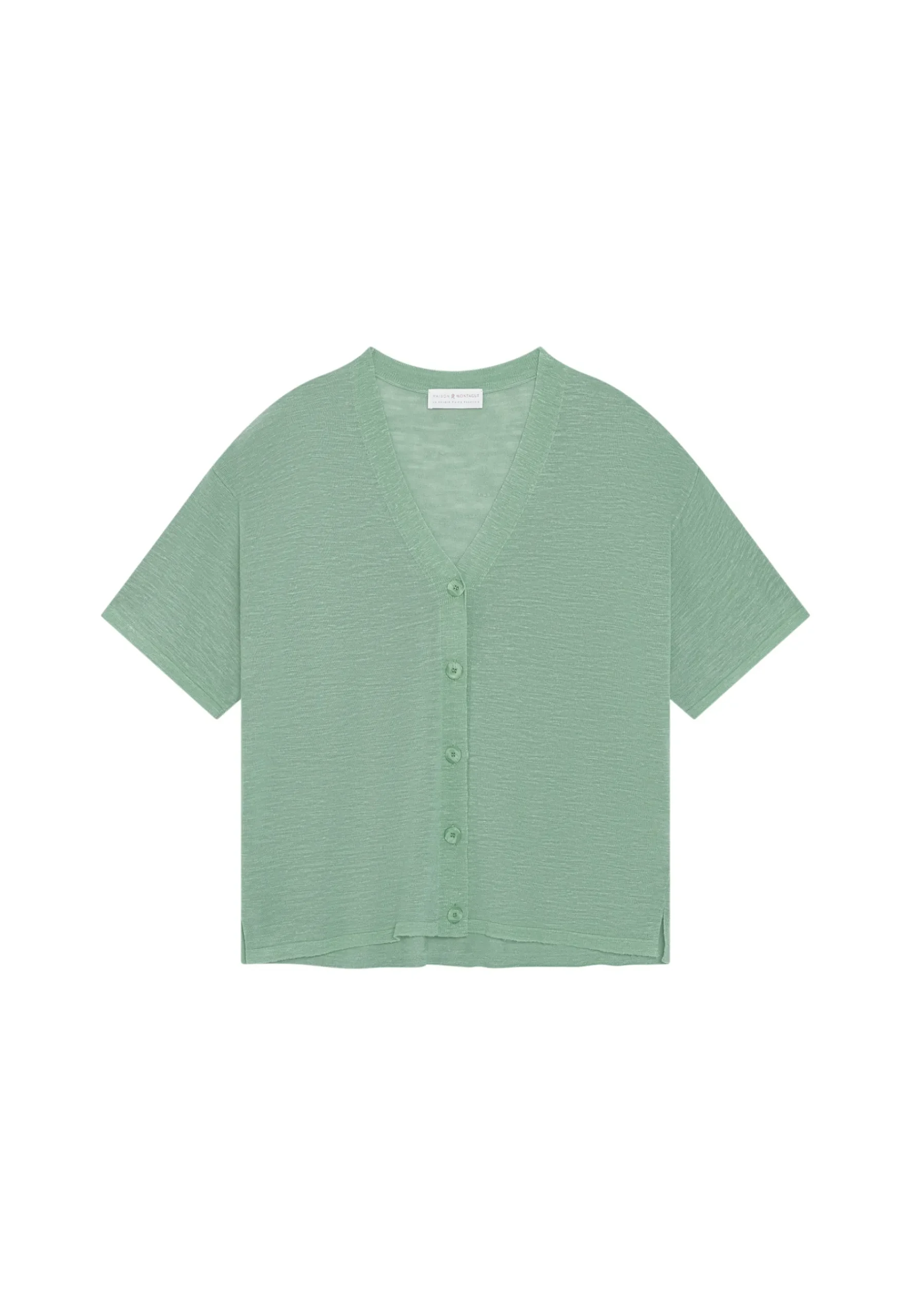 Montagut T-Shirts Et Débardeurs-T-shirt en lin flammé - Maddie 94-Vert amande