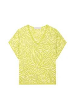 Montagut T-Shirts Et Débardeurs-T-shirt léger en lin flammé - Leona 90-Vert anis