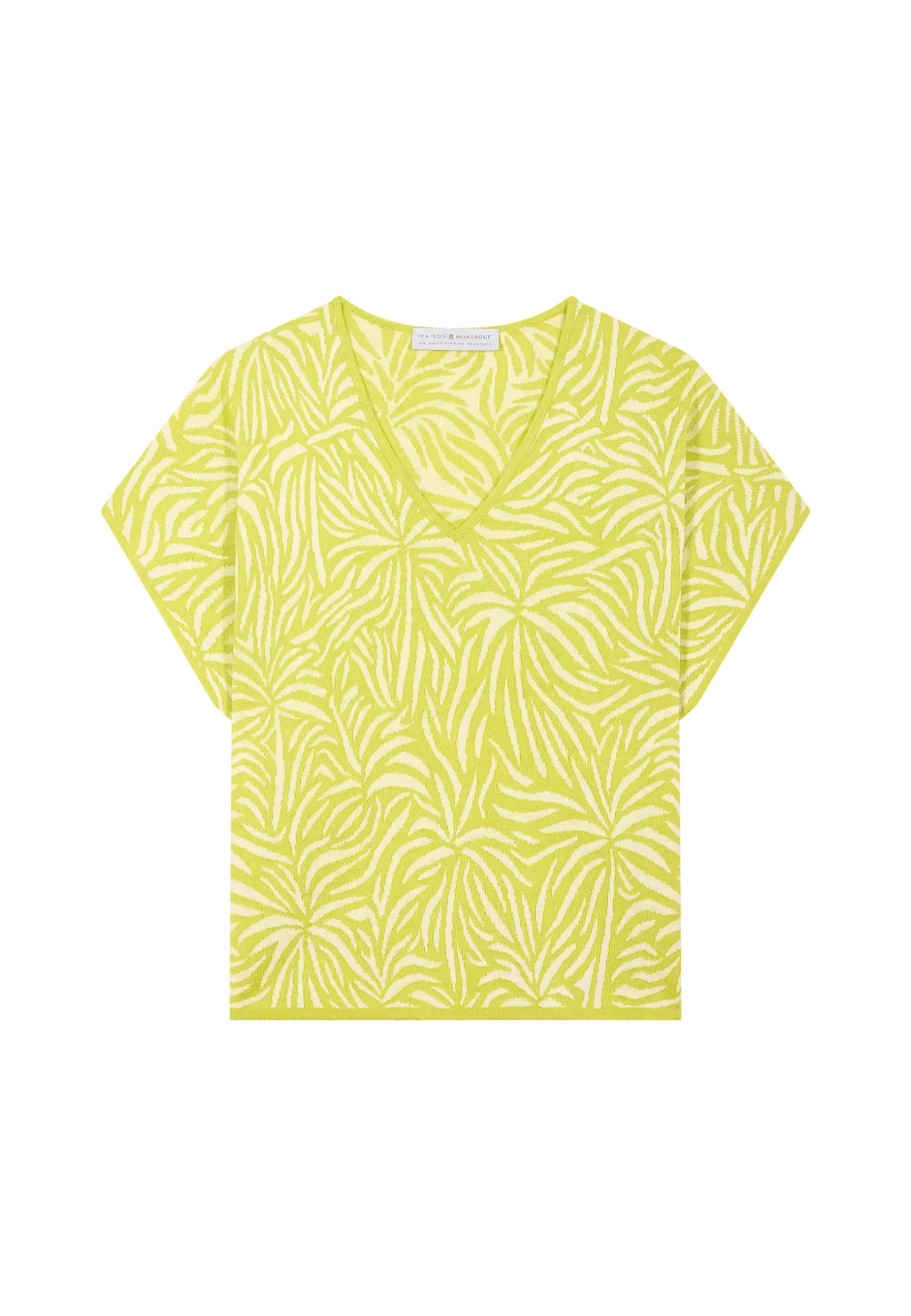 Montagut T-Shirts Et Débardeurs-T-shirt léger en lin flammé - Leona 90-Vert anis