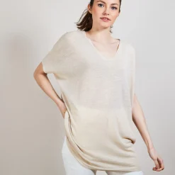 Montagut T-Shirts Et Débardeurs-T-shirt long en lin flammé - Bil 12-Beige clair
