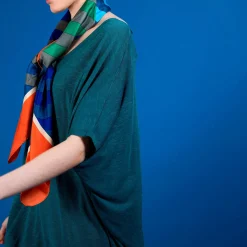 Montagut T-Shirts Et Débardeurs-T-shirt long en lin flammé - Bil 21-Vert foncé