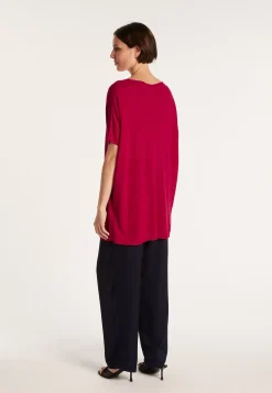 Montagut T-Shirts Et Débardeurs-T-shirt long en lin flammé - Bil 51-Bordeaux
