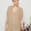 Montagut T-Shirts Et Débardeurs-T-shirt manche chauve-souris en lin flammé - Tarra 12-Beige clair