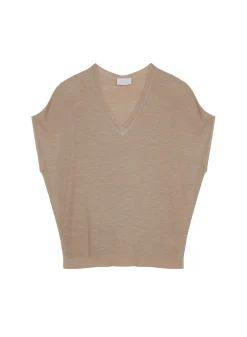 Montagut T-Shirts Et Débardeurs-T-shirt manche chauve-souris en lin flammé - Tarra 12-Beige clair