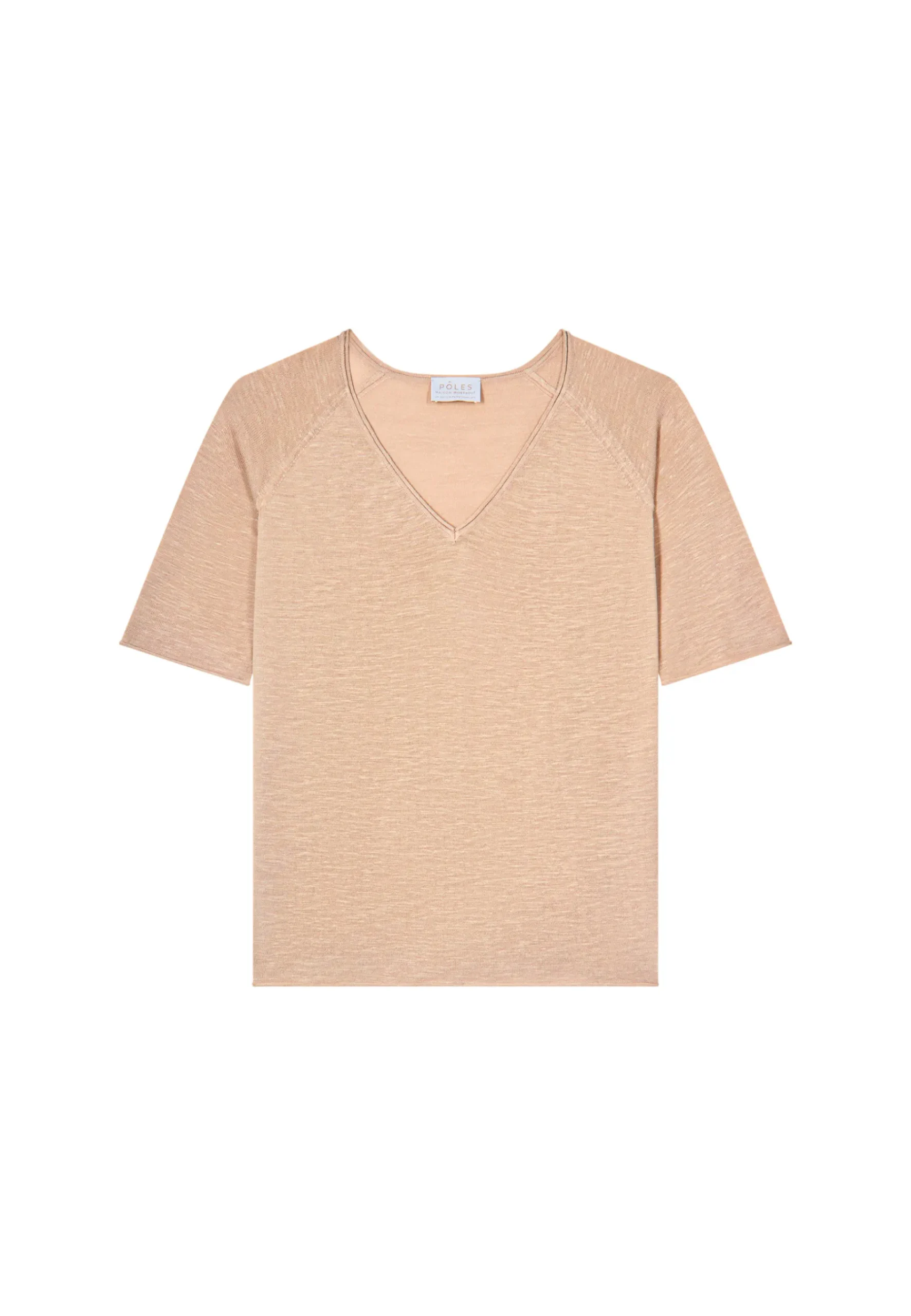Montagut T-Shirts Et Débardeurs-T-shirt manches coudes en lin flammé - Bonbon 13-Beige moyen