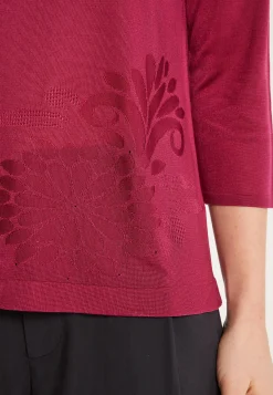 Montagut T-Shirts Et Débardeurs-T-shirt manches coudes en Fil Lumière à motifs - Erica 26-Rose foncé