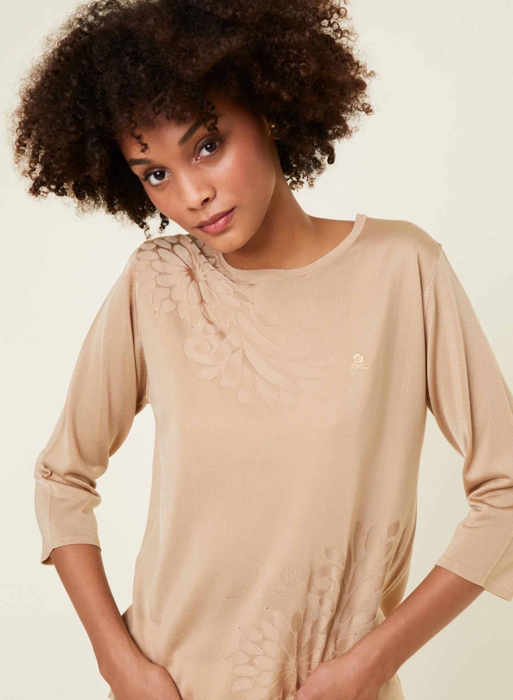 Montagut T-Shirts Et Débardeurs-T-shirt manches coudes en Fil Lumière à motifs - Erica