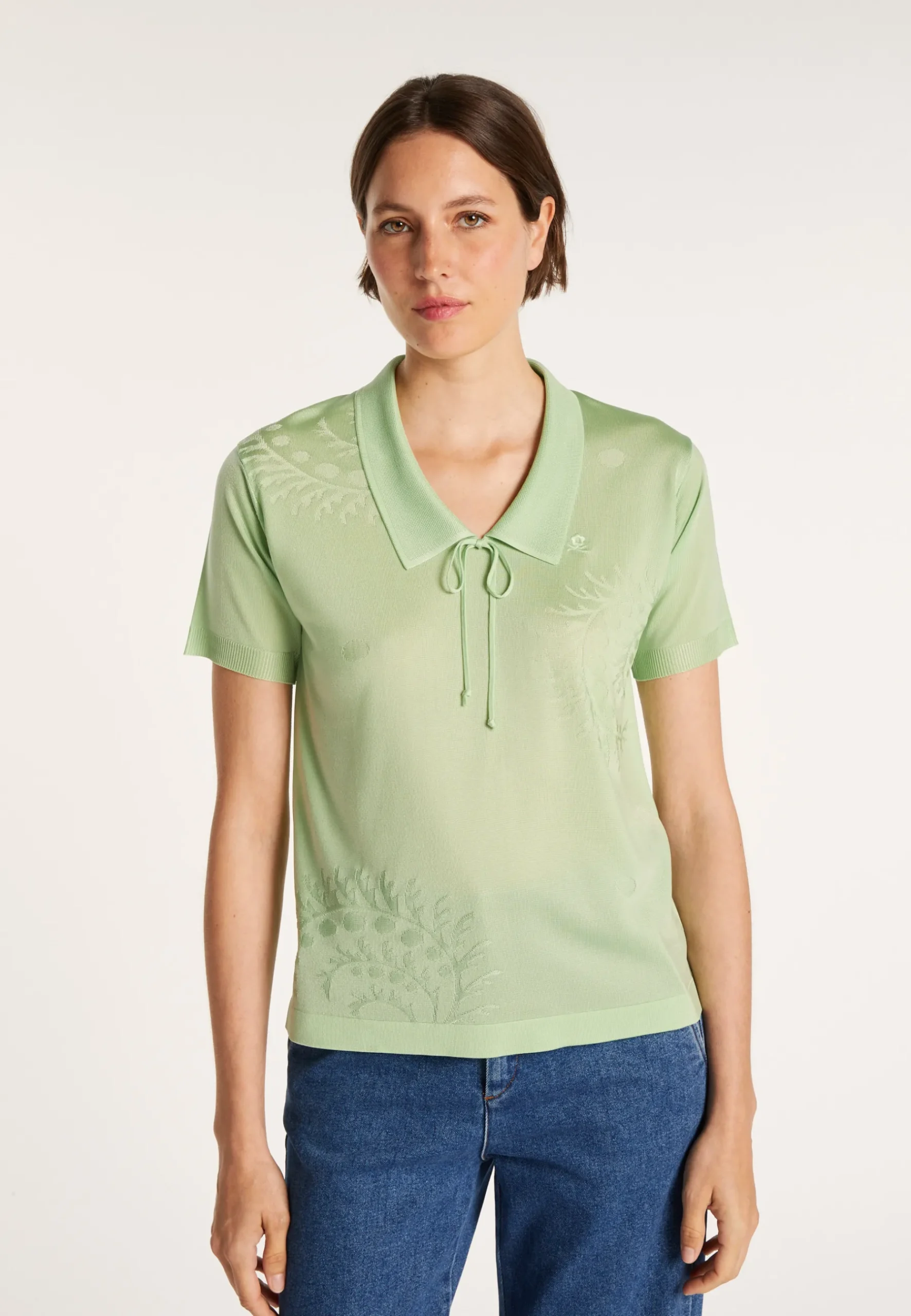 Montagut T-Shirts Et Débardeurs-T-shirt manches courtes en Fil Lumière à motifs - Evy 23-Vert clair
