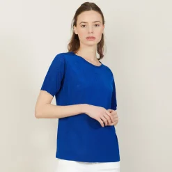 Montagut T-Shirts Et Débardeurs-T-shirt manches courtes en Fil Lumière - Adeline 75-Bleu nuit