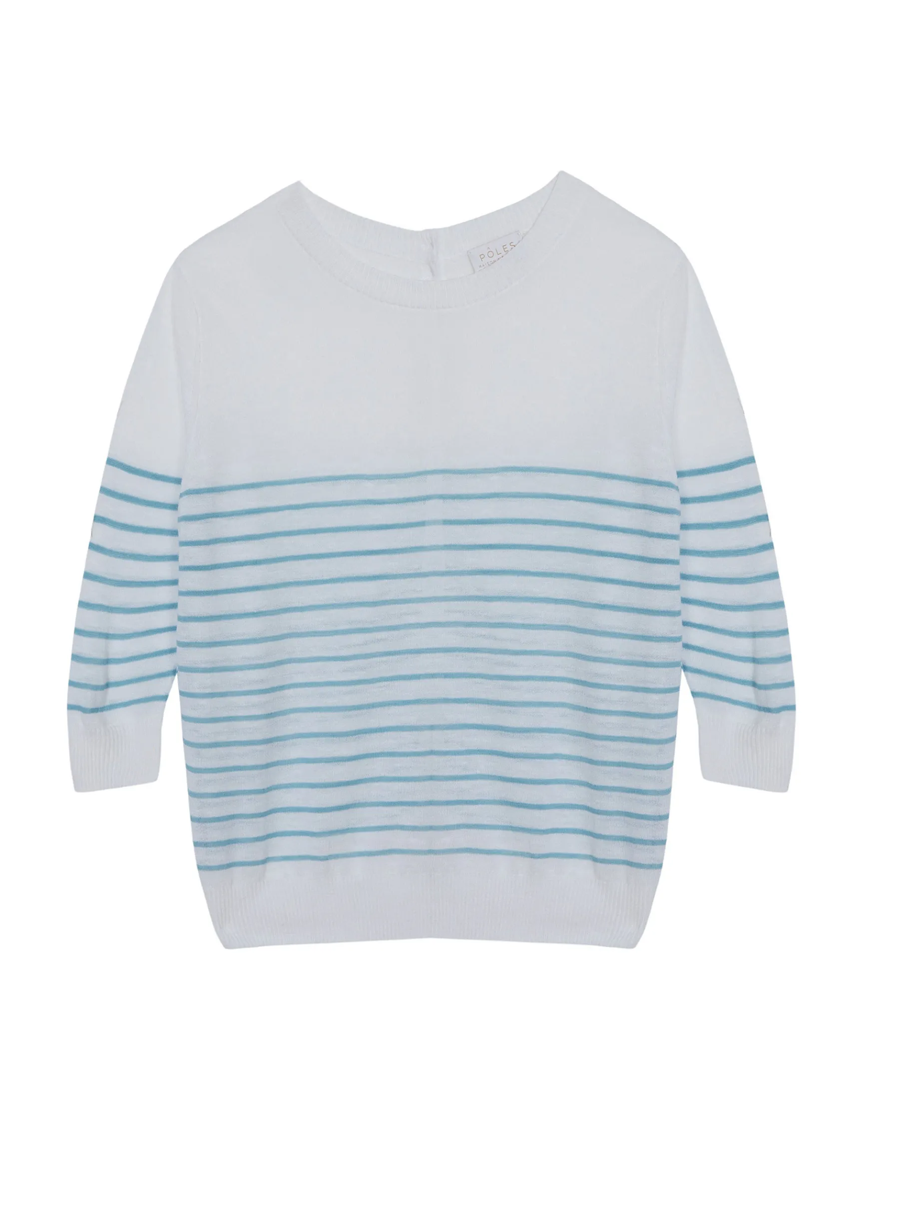 Montagut T-Shirts Et Débardeurs-T-shirt manches longues rayé en lin flammé - Tacha 02-Blanc