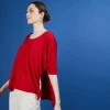 Montagut T-Shirts Et Débardeurs-T-shirt oversize en lin flammé - Batalya 52-Rouge