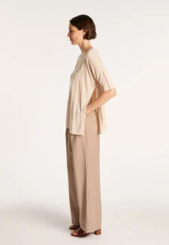 Montagut T-Shirts Et Débardeurs-T-shirt oversize en lin flammé - Batalya 12-Beige clair