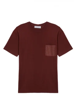 Montagut Le Fil Lumière®-T-shirt poche plaquée fil lumière - Rome 51-Bordeaux