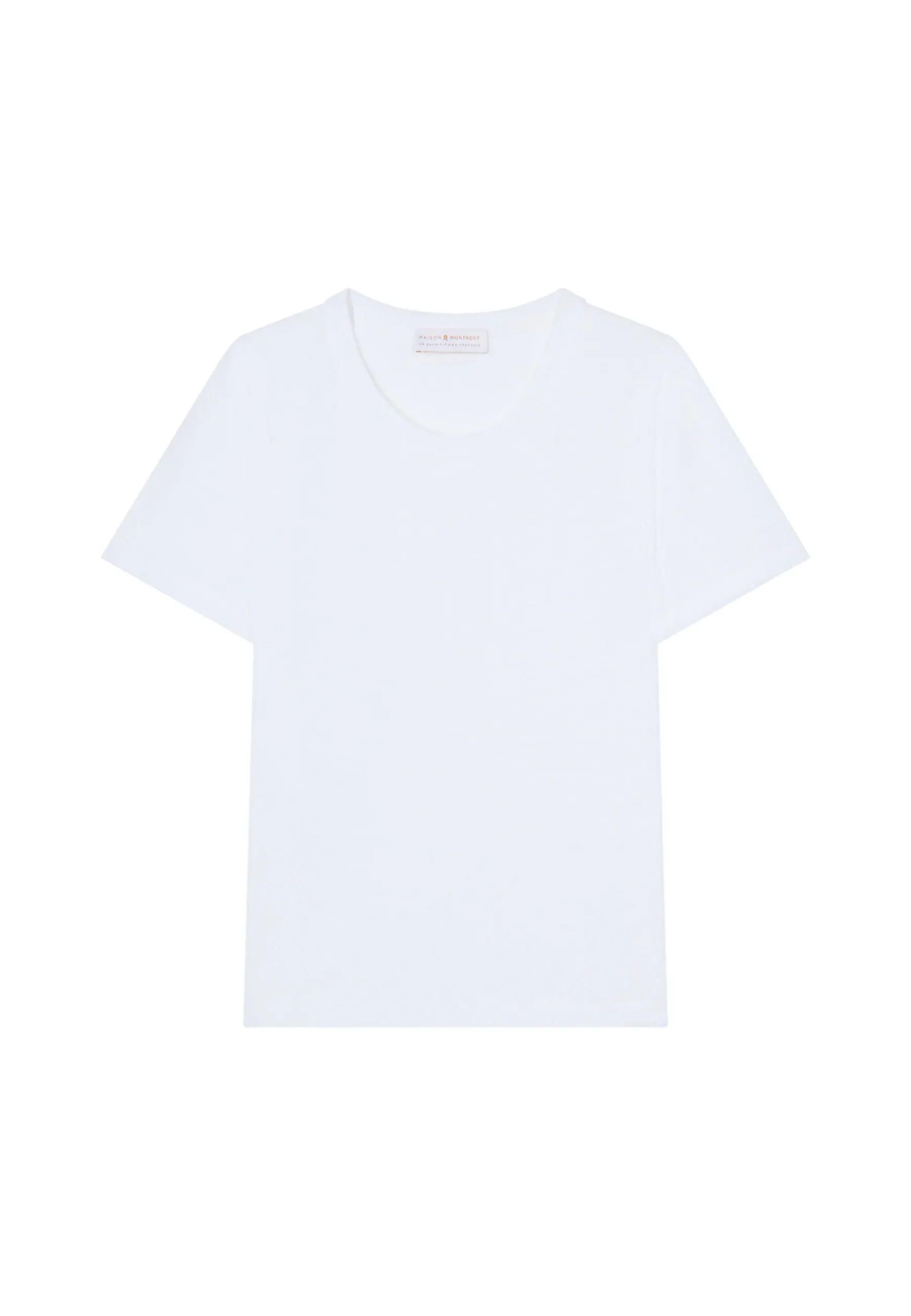 Montagut T-Shirts Et Débardeurs-T-shirt ras de cou en lin flammé - Lucie 02-Blanc