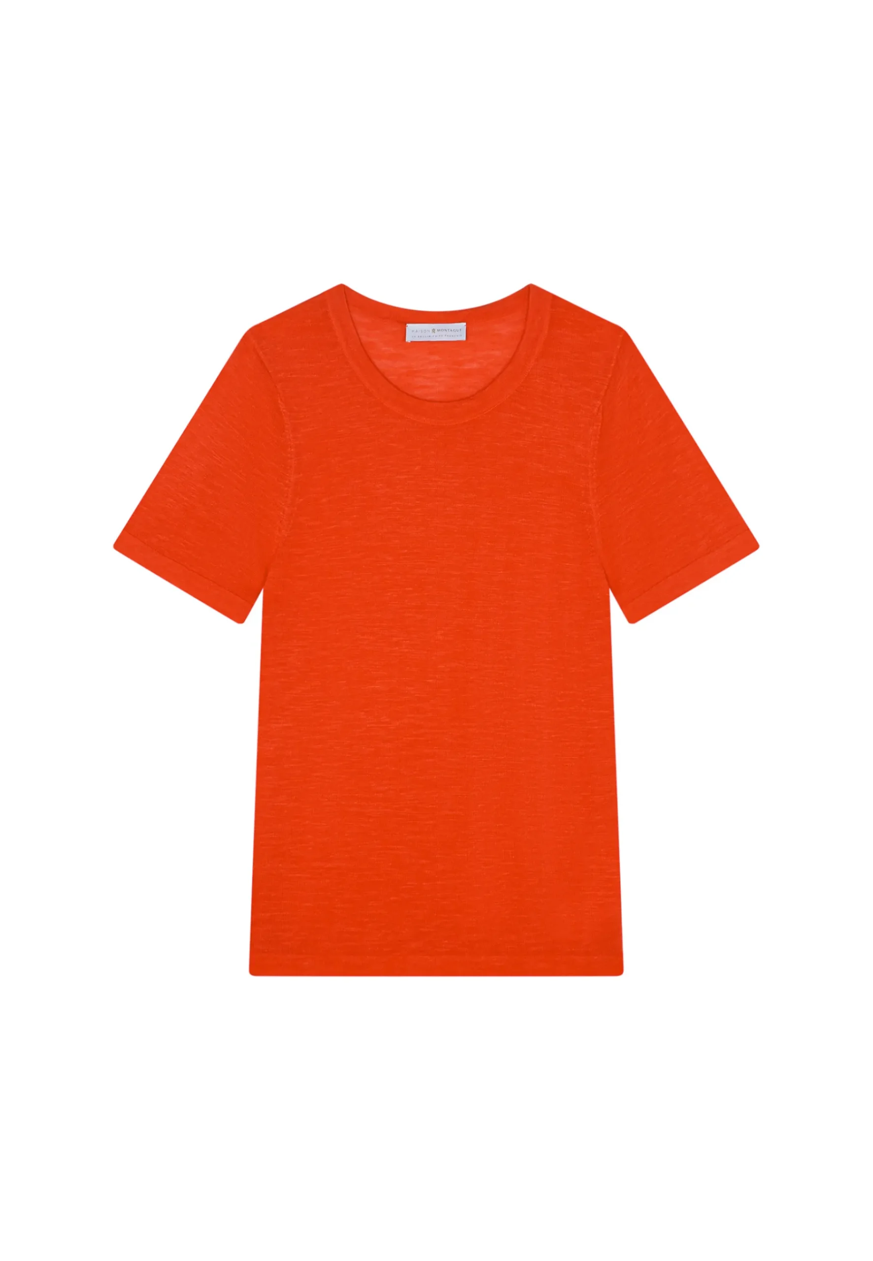 Montagut T-Shirts Et Débardeurs-T-shirt ras de cou en lin flammé - Lucie 52-Rouge