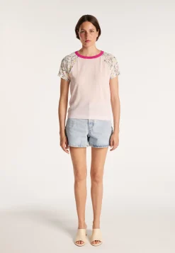 Montagut T-Shirts Et Débardeurs-T-shirt soie et coton Maison x Maison Martin Morel - Jimmy 24-Rose clair