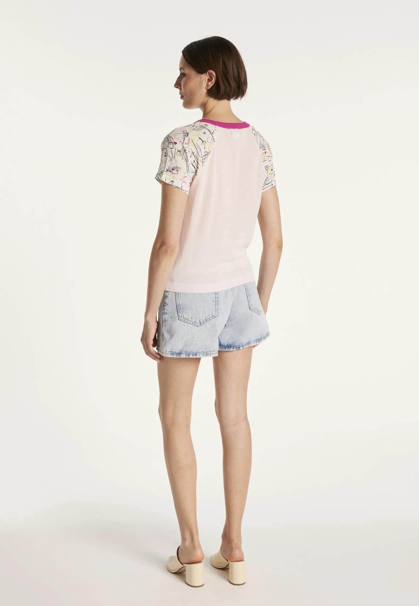 Montagut T-Shirts Et Débardeurs-T-shirt soie et coton Maison x Maison Martin Morel - Jimmy 24-Rose clair